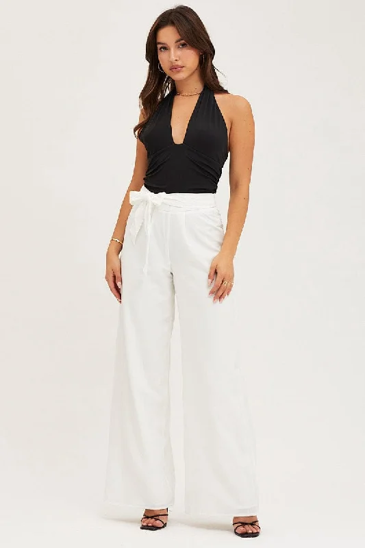 Timeless Women's Garments White Wide Leg Pants High Rise