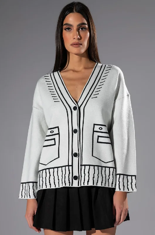 Contemporary Women's Clothing SKETCHY OVERSIZED CARDIGAN