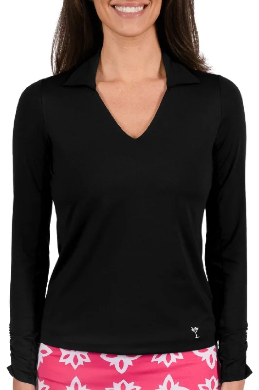 Casual Dresses for Women Black Long Sleeve Lisa Sport Polo