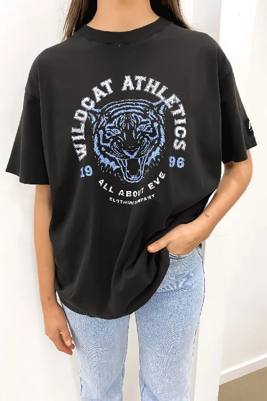 Women's Everyday Garments Wildcat Oversized Tee Washed Black