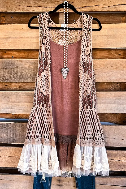 Clothes Sales AHB EXCLUSIVE: The First Resort Vest - Mocha - 100% COTTON