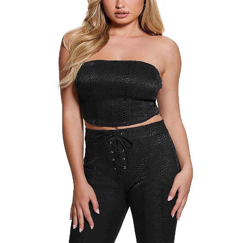 Chic & Cozy Apparel Taylor Womens Tube Top Side Zipper Off The Shoulder