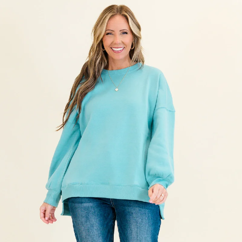 Women's Casual Outfit All I Hear About Pullover, Dusty Teal