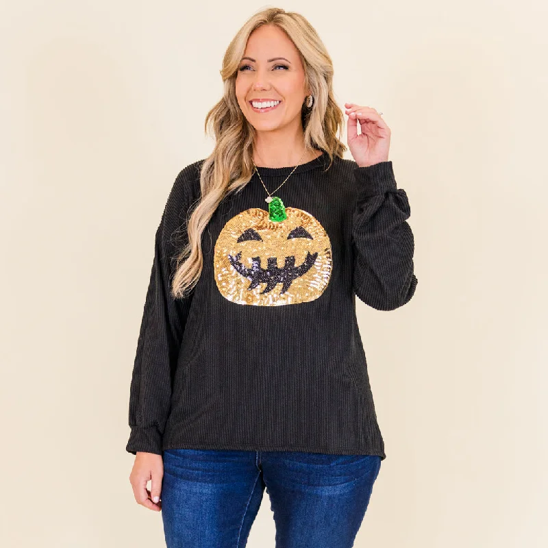 Women's Comfy Loungewear Outfit Sweet Or Spooky Pullover, Black