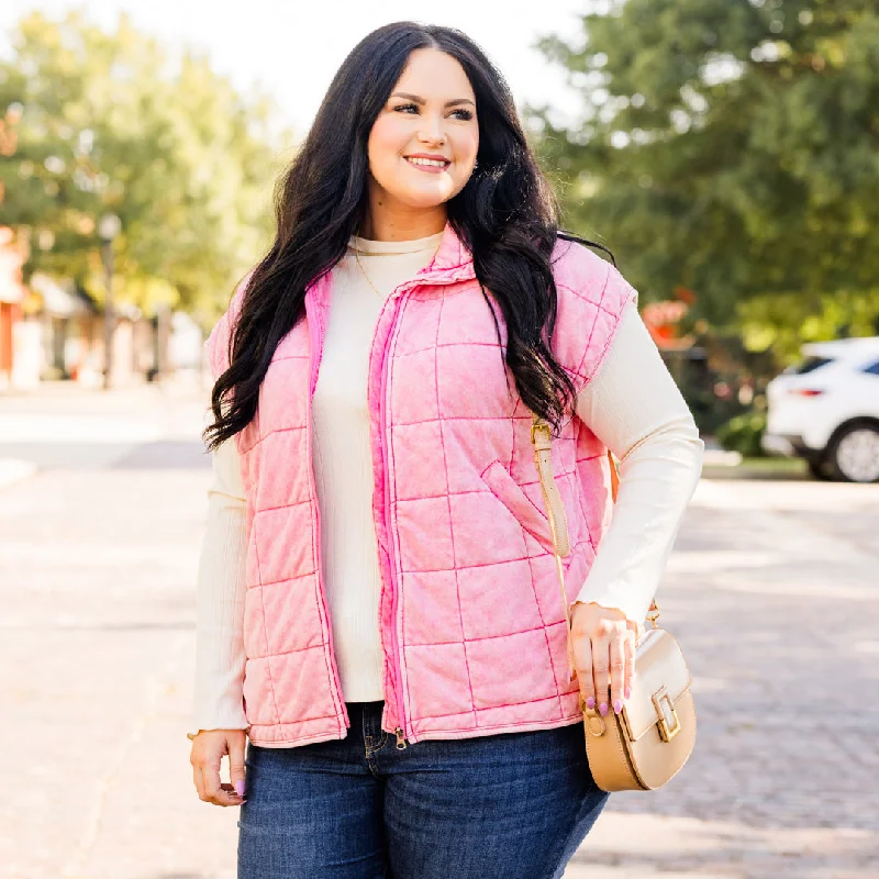 Relaxed Style Harvest Haven Vest, Pink