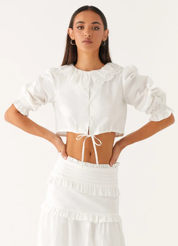 Luxury Women's Fashion Melania Blouse - White