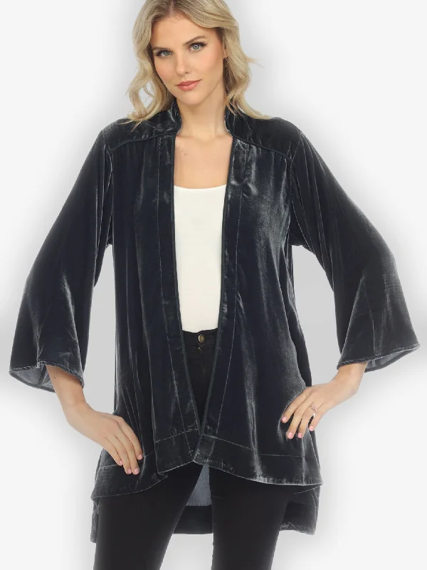 Women's Weekend Outfit Silk Blend Velvet Kimono