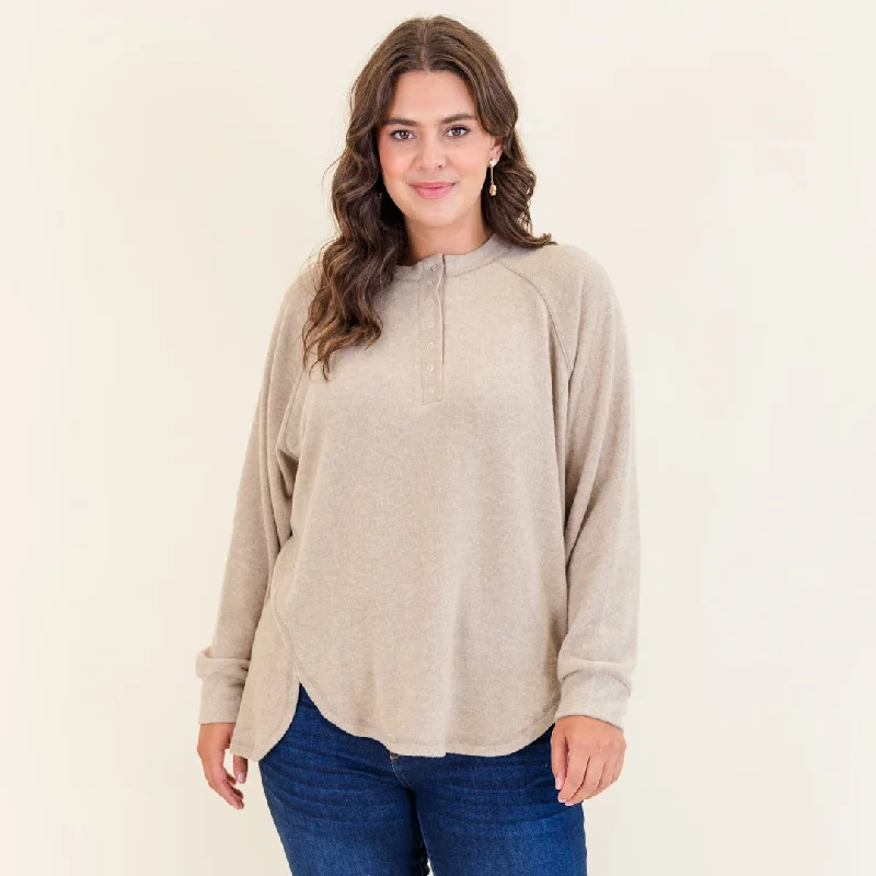 Women's Cozy Outfit For Lounging All The Feels Pullover, Ash Mocha