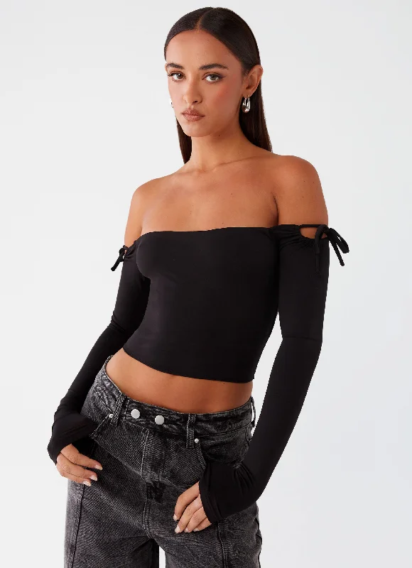 Flash Sale Clothing Micah Long Sleeve Top - Black