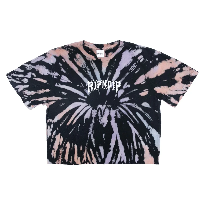 Women's Professional Apparel Nikola Crop Tee (Black/Peach/Purple Tie Dye)