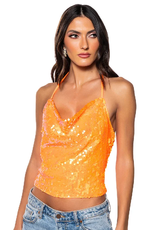 Flash Discount IN MY PRIME SLEEVELESS SEQUIN TOP