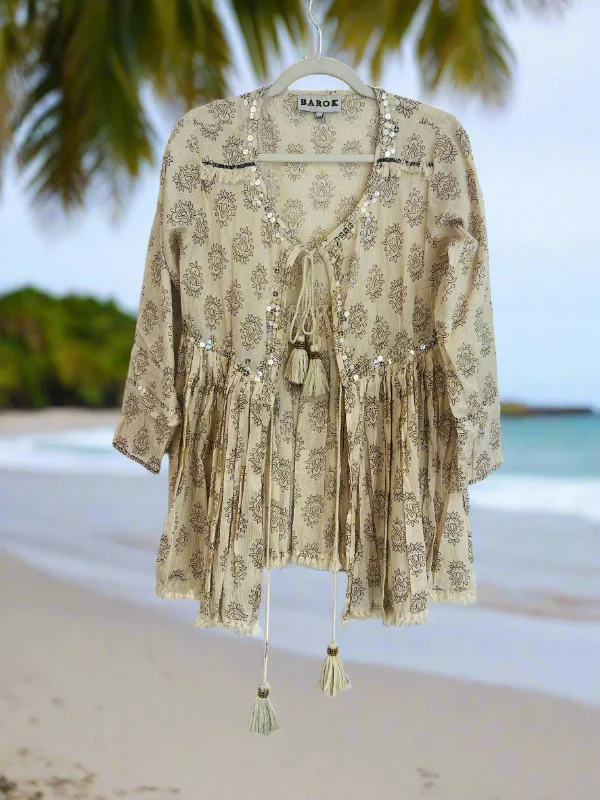 Comfortable Women's Attire St-Tropez Sequin Tassel Jacket