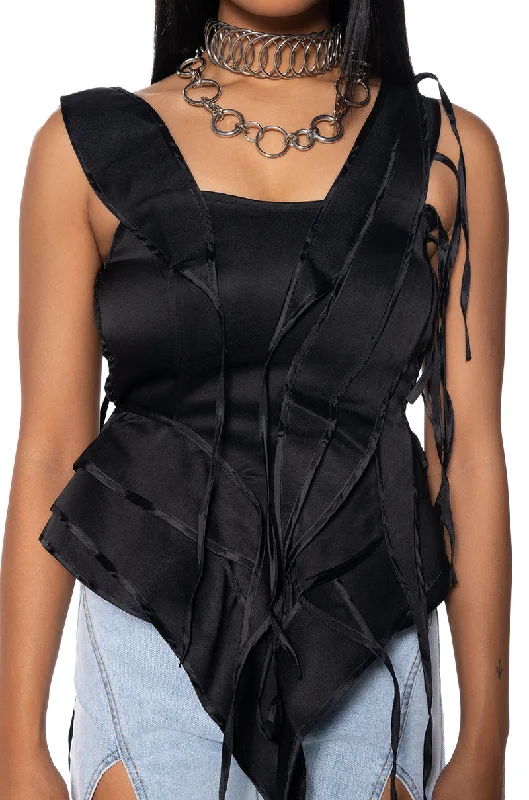 Clothing Store INTO THE NIGHT SATIN EFFECT SLEEVELESS BLOUSE