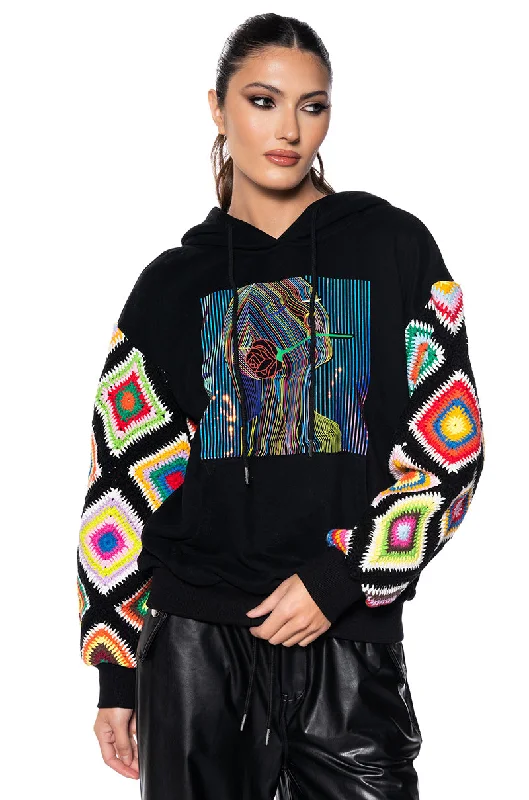 Limited Time Offer ROSIE CROCHET SLEEVE HOODIE