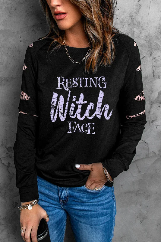 Women's Functional Outfit For Outdoor Activities RESTING WITCH FACE Graphic Sweatshirt