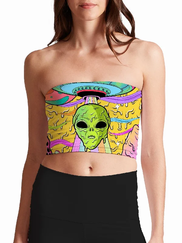 Women's Outerwear Apparel Neon Alien Drip Invasion (Yellow) Tube Top