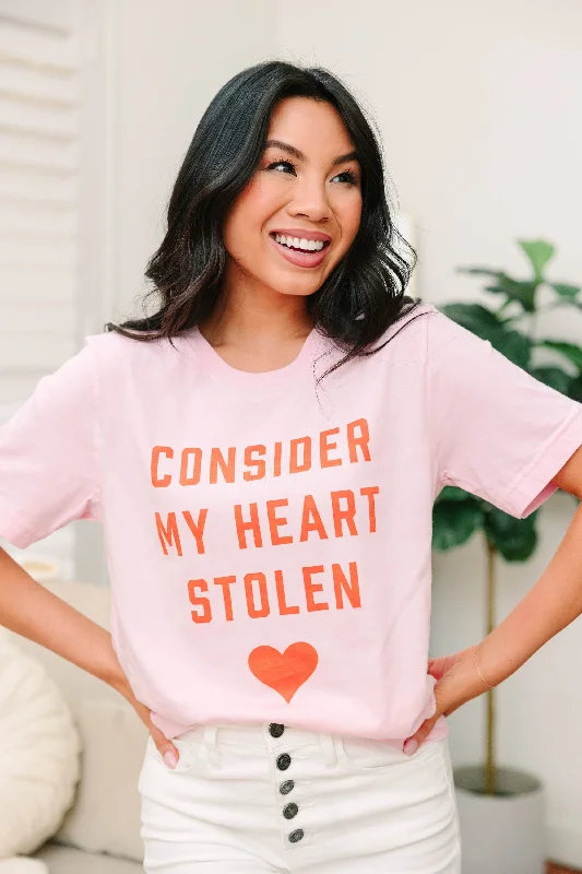 Big Sale Event Consider My Heart Stolen Pink Graphic Tee