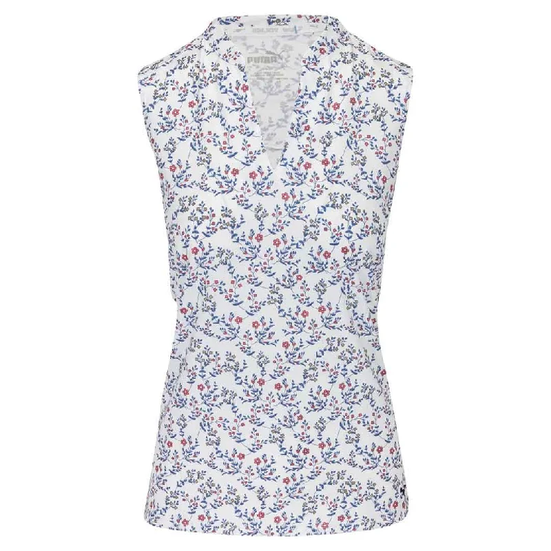 Early Bird Offer Puma - Women's Mattr Micro Floral Sleeveless Polo (539002 01)