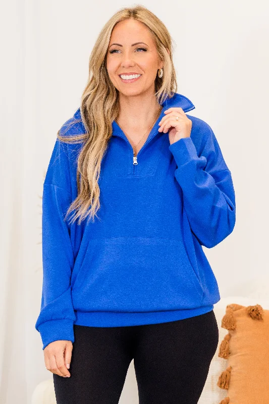 Women's Evening Wear Outfit Sporty Chic Pullover, Blue