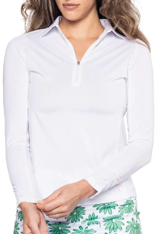 Versatile Women's Fashion White Long Sleeve Cool Girl Polo