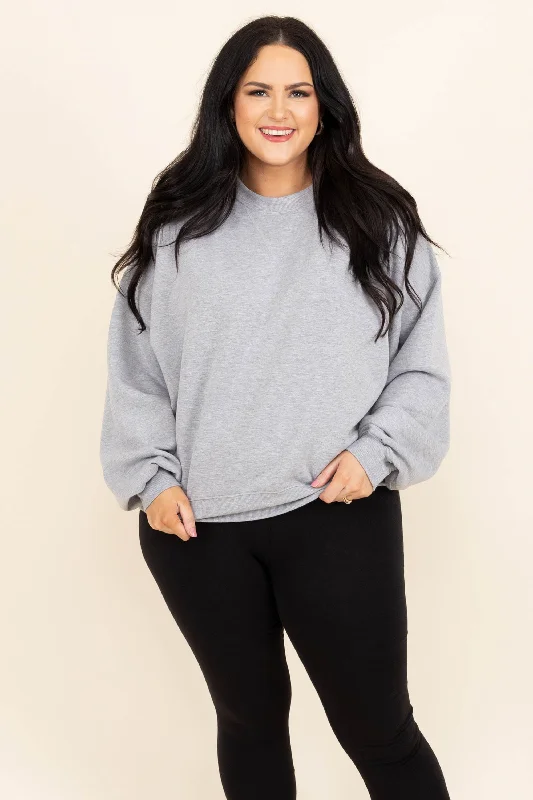 Women's Comfy Attire For Lounging Loungy Looks Pullover, Heather Gray