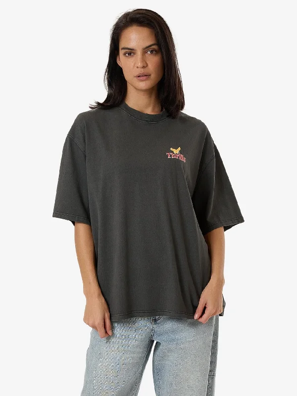 Women's Evening Wear Outfit Never Stop Oversized Tee - Merch Black