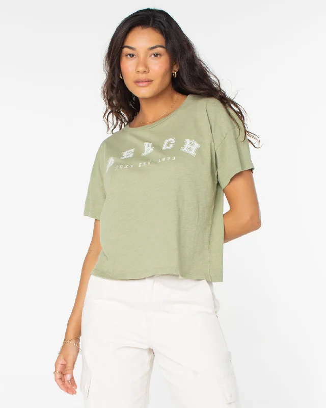 Women's Travel Apparel Beach Collegiate T-Shirt - Oil Green