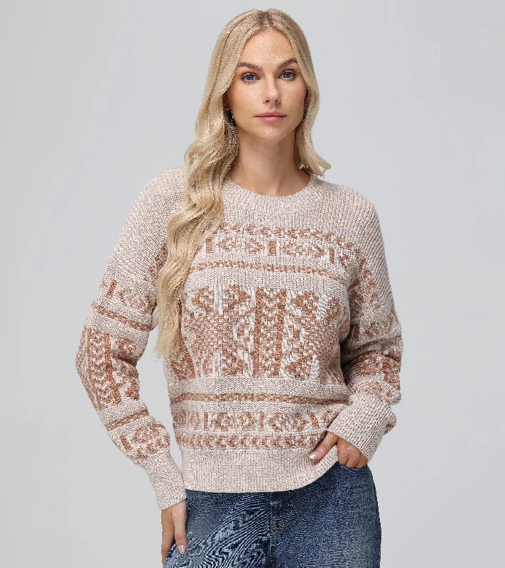 Luxury Women's Clothing Fairisle Crewneck Pullover