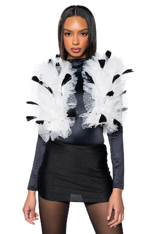 Free Spirited Fashion IN MY ERA TULLE FEATHER VEST