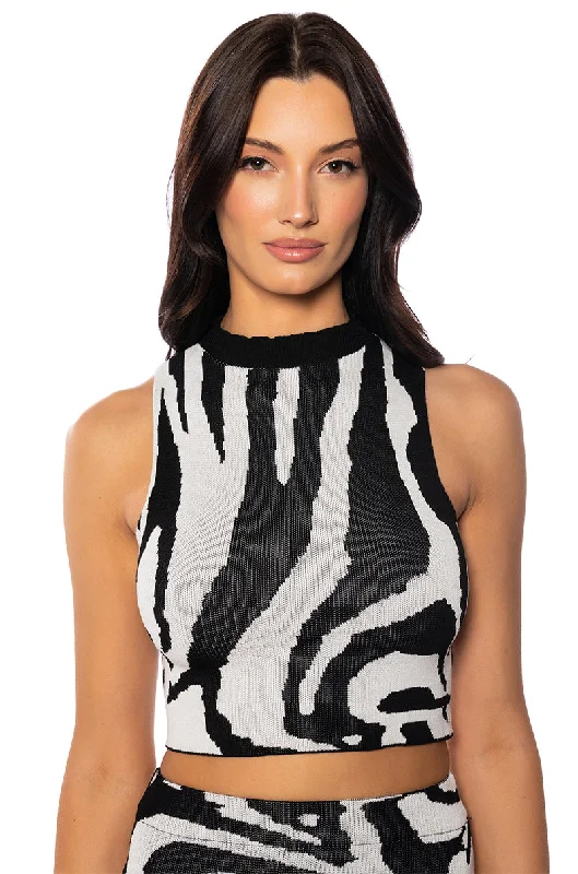 Chic Women's Outfit Ideas LOST IN TIME HIGH NECK KNIT TANK